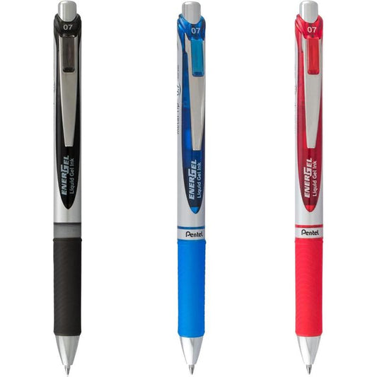 Pentel EnerGel RTX RT Liquid Gel Pens – 12 Pack, Assorted Colors, 0.7mm & 1.0mm