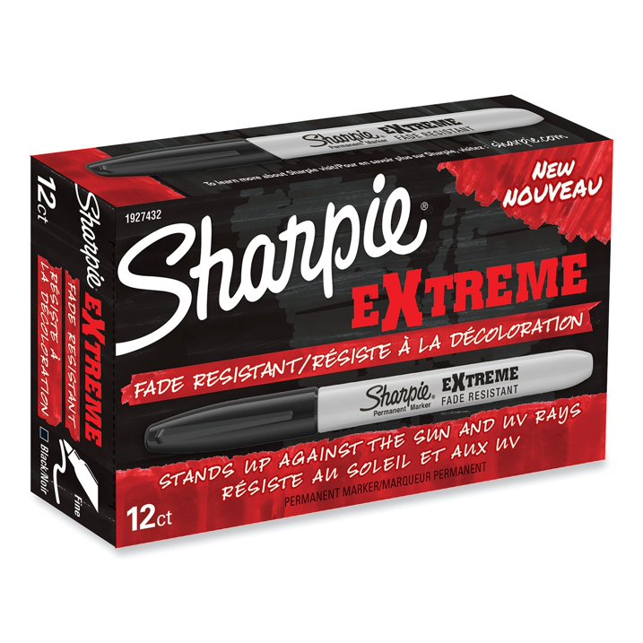 Sharpie Extreme Marker, Fine Point, Black, 12 Count