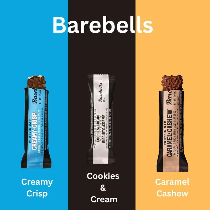 Barebells Protein Bars Variety Pack – Creamy Crisp, Cookies & Cream & Caramel Cashew (6-Pack)