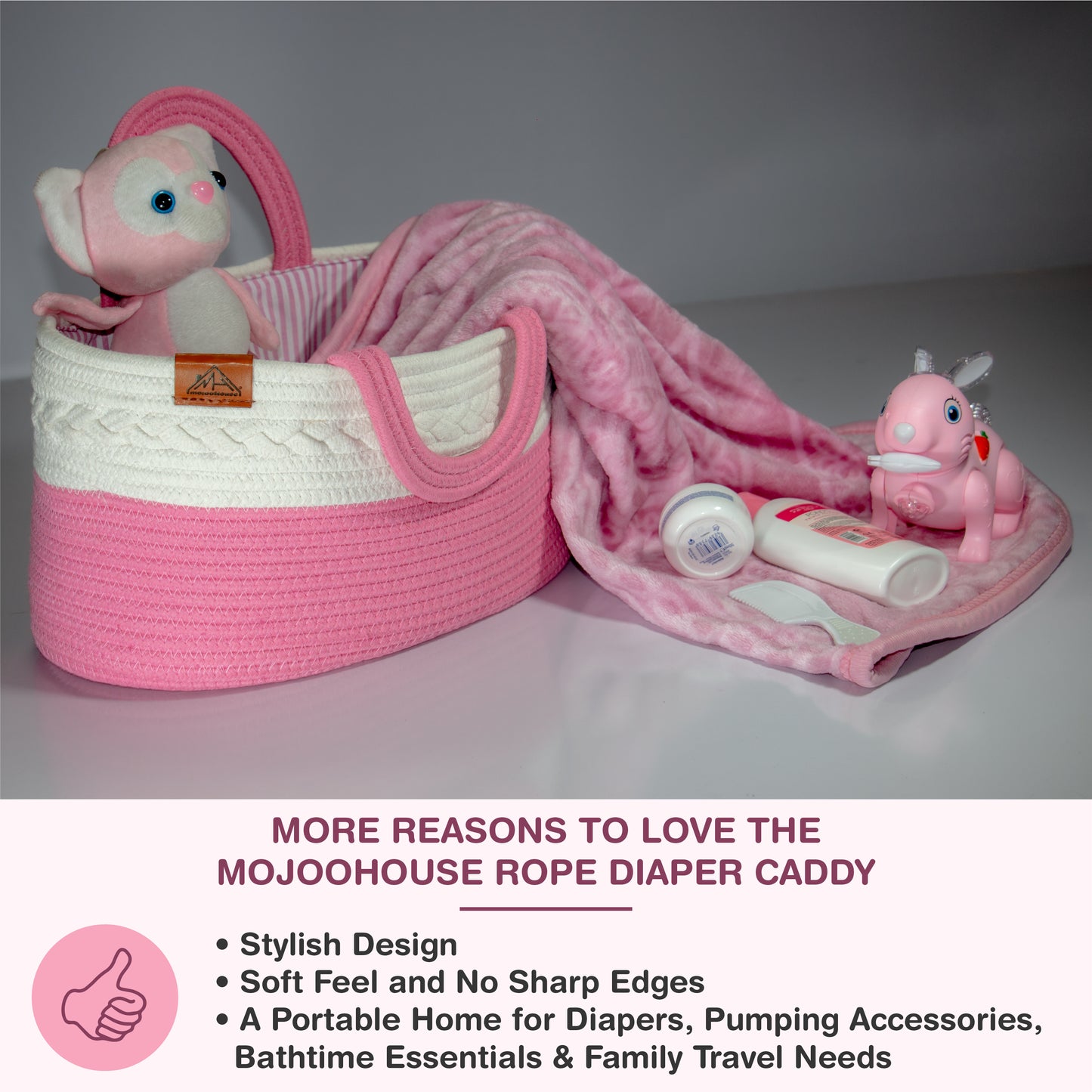 Mojoo House Diaper Caddy - PINK