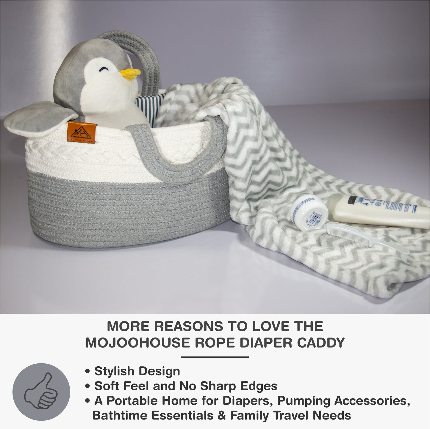 Mojoo House Diaper Caddy - GREY