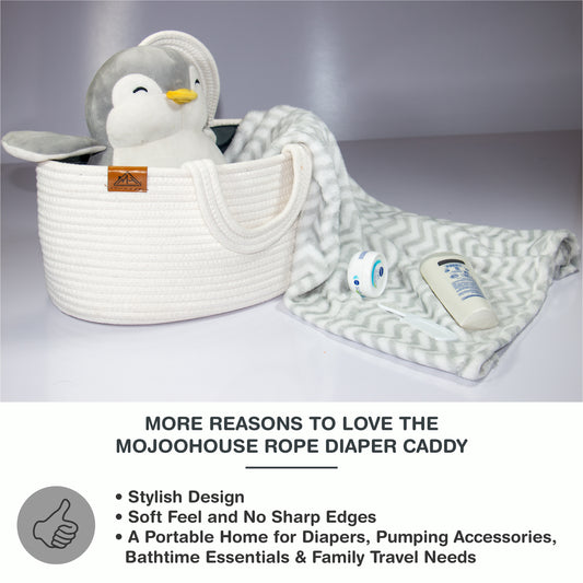 Mojoo House Diaper Caddy - White