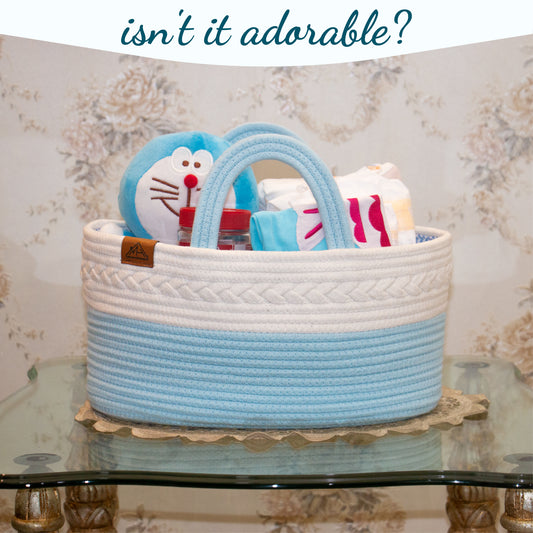 Mojoo House Diaper Caddy - SKY BLUE