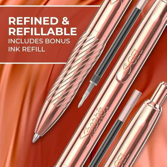 Sharpie S-Gel Gel Pen – Copper Metal Body, 0.7mm Medium Point with Refill