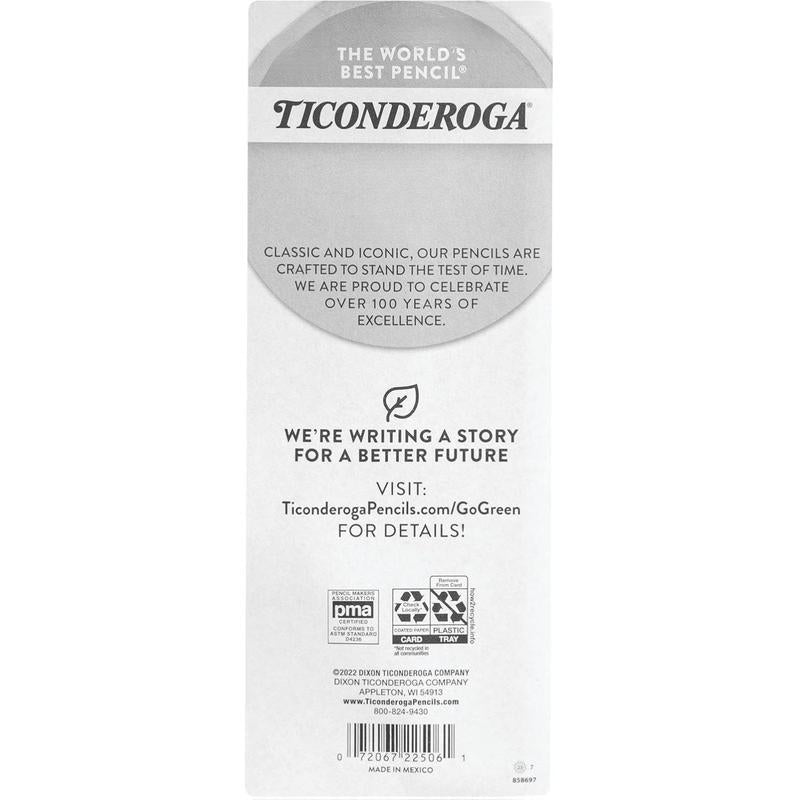 Dixon Ticonderoga Tri-Conderoga Pencils – 6-Pack Soft Grip #2 Pencils with Sharpener