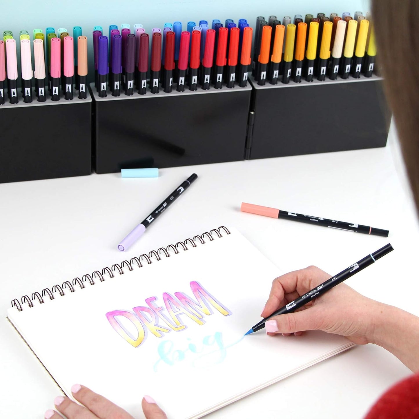 Tombow Dual Brush Pen Art Markers, 108 Color Set with Marker Case. Blendable , Brush and Fine Tip Markers with Marker Case