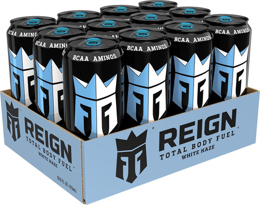 REIGN Total Body Fuel White Haze Energy Drink – Citrus Flavor (12 Pack)