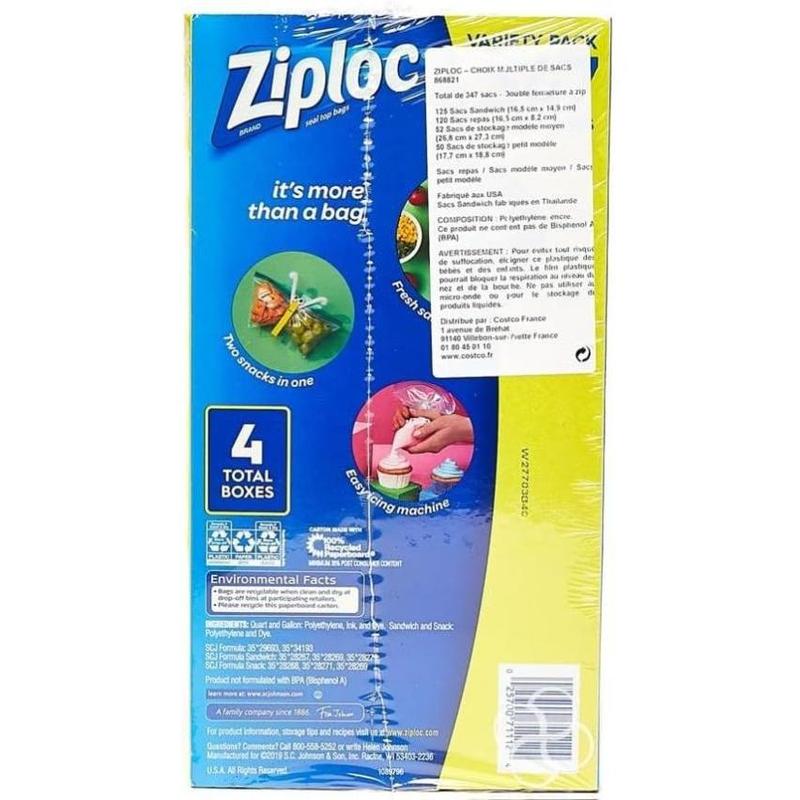 Ziploc Variety Total Bags, 347 Pack