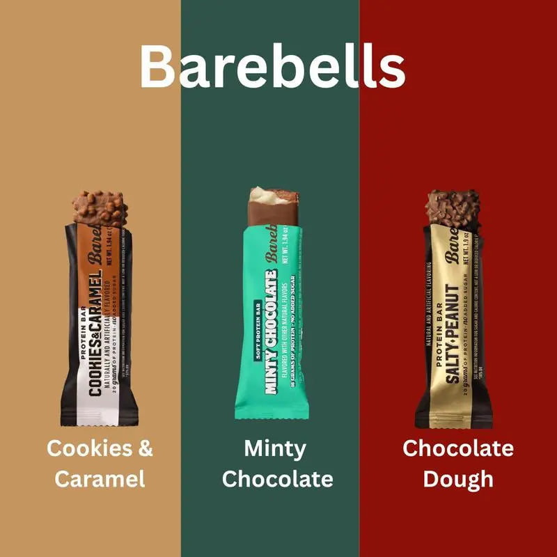 Barebells Protein Bars Variety Pack – Minty Chocolate, Cookies & Caramel, Salty Peanuts (6 Count)