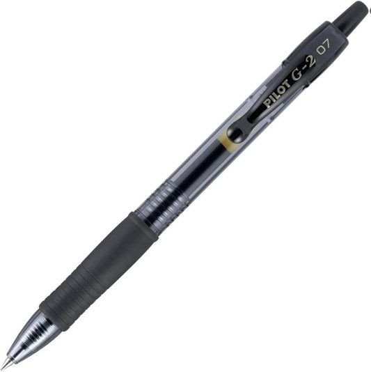 Pilot G2 Premium Gel Roller Pens 0.7, Fine Point Smooth Writing Pens Black, Pack of 12