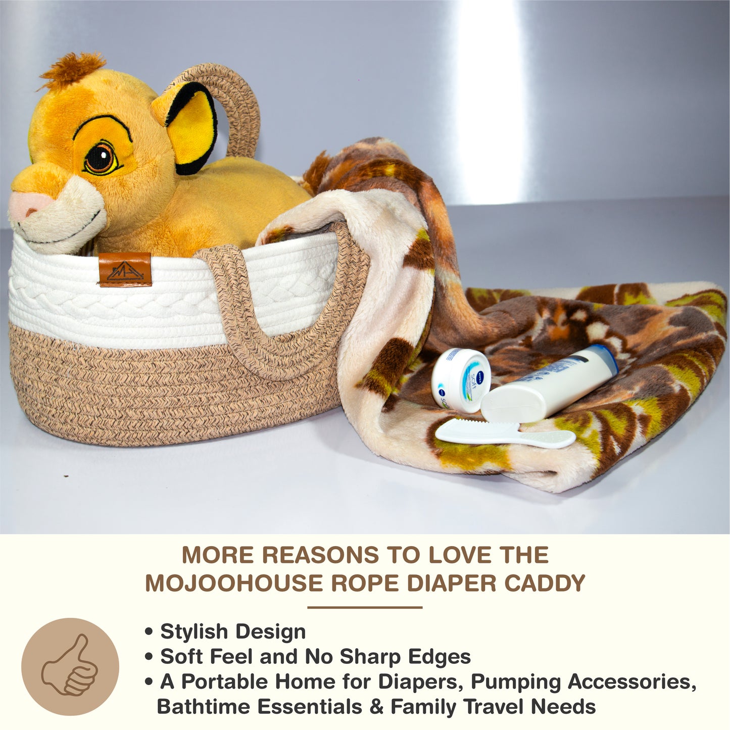 Mojoo House Diaper Caddy - Premium Gold Brown