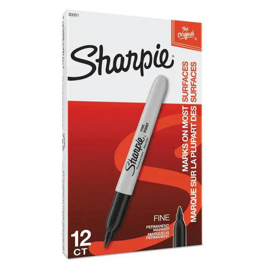 Sharpie Permanent Marker - Fine Point - Black - 12 ct.