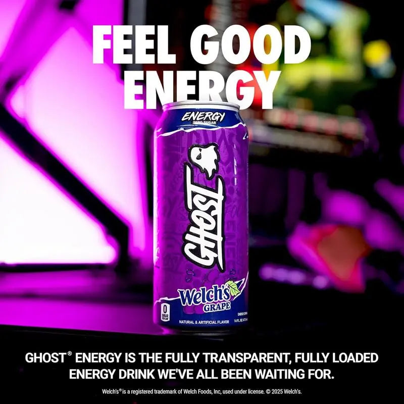 Ghost Energy Drink – Zero Sugar, 16 fl oz Cans (Pack of 6)