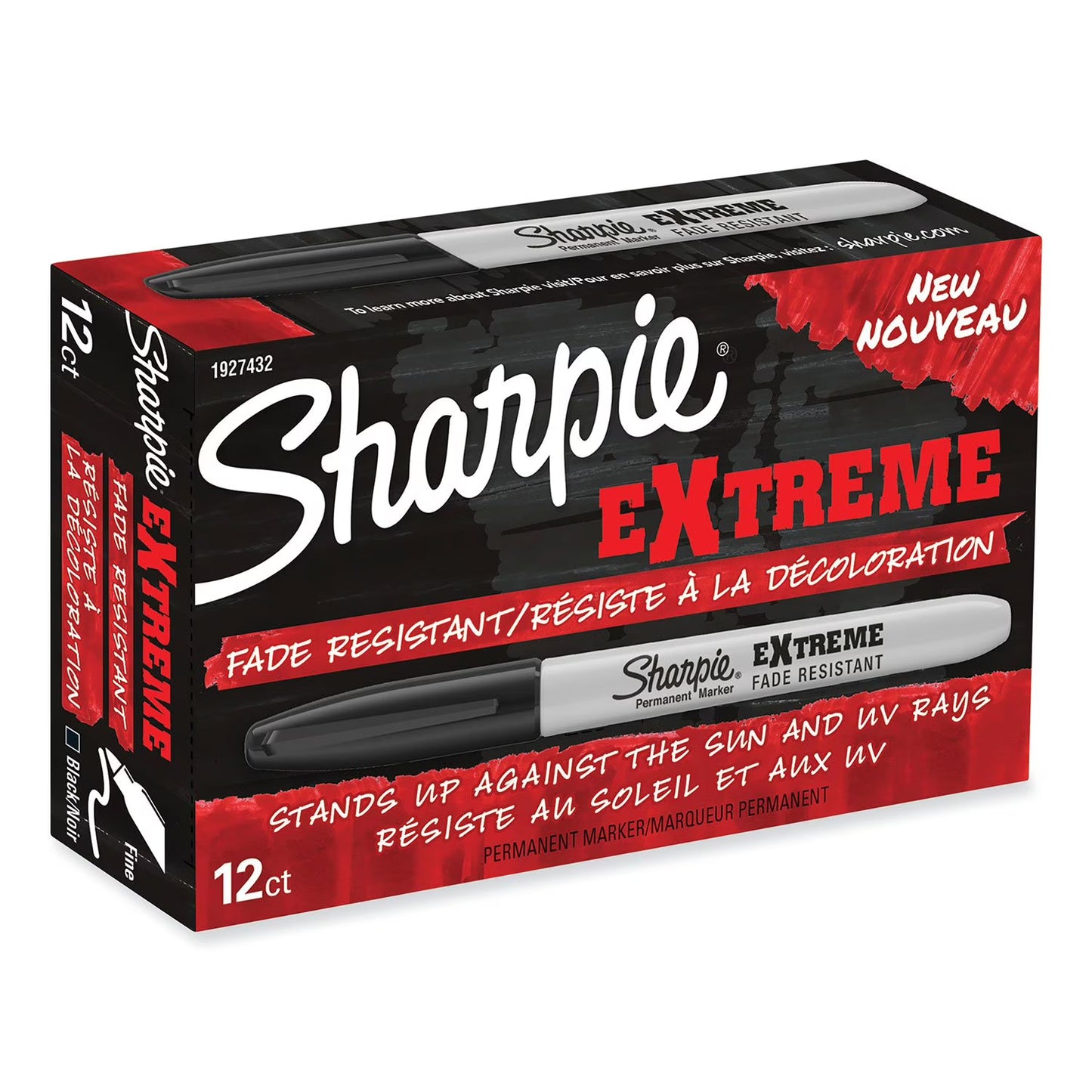 Sharpie Extreme Marker, Fine Point, Black, 12 Count