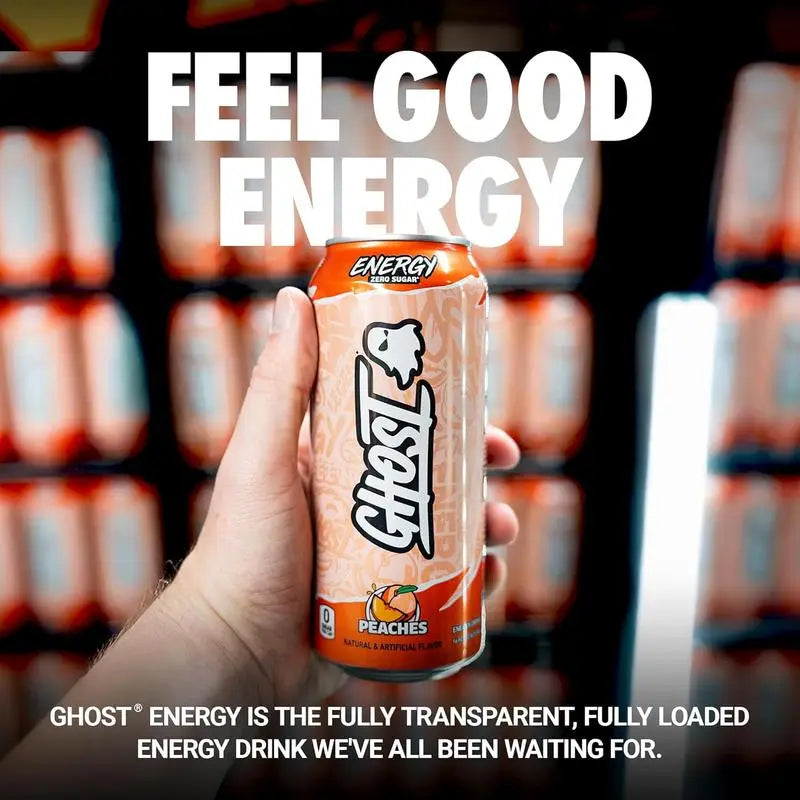GHOST Energy Drink 16oz – 200mg Natural Caffeine, Zero Sugar (Pack of 12)