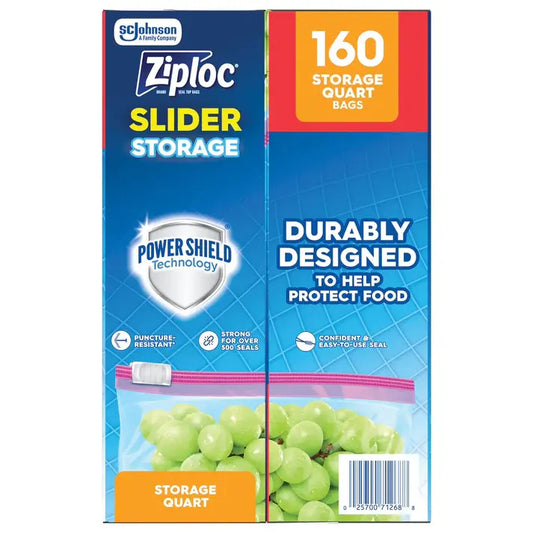 Ziploc Slider Quart Storage Bags, 160 Count