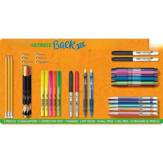 Ultimate Back to School Kit – 42-Piece Assorted School Supplies | BIC Pencils, Pens, Markers & More