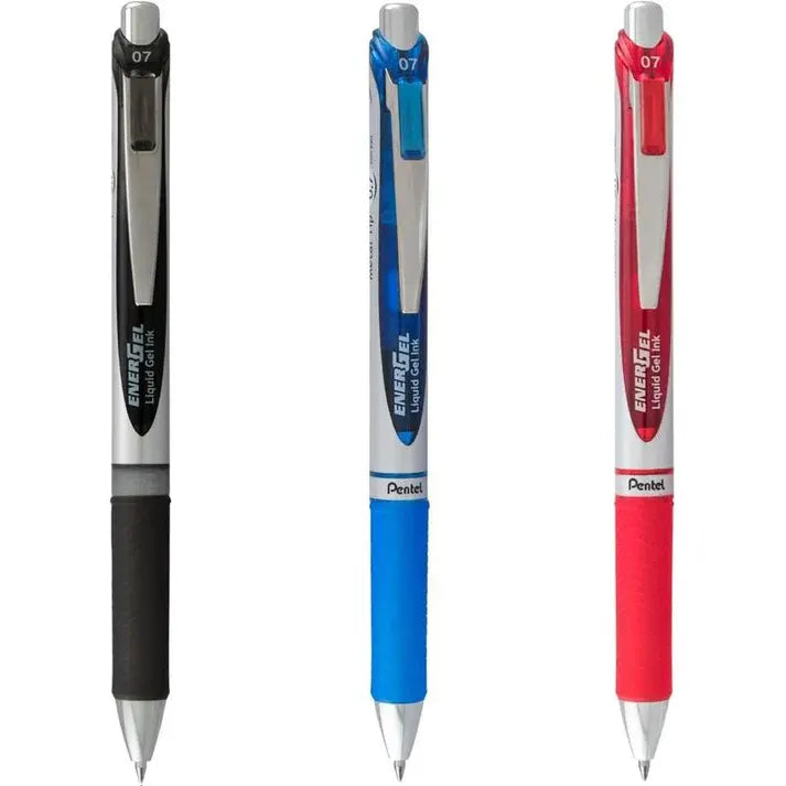 Pentel EnerGel RTX RT Liquid Gel Pens – 12 Pack, Assorted Colors, 0.7mm & 1.0mm