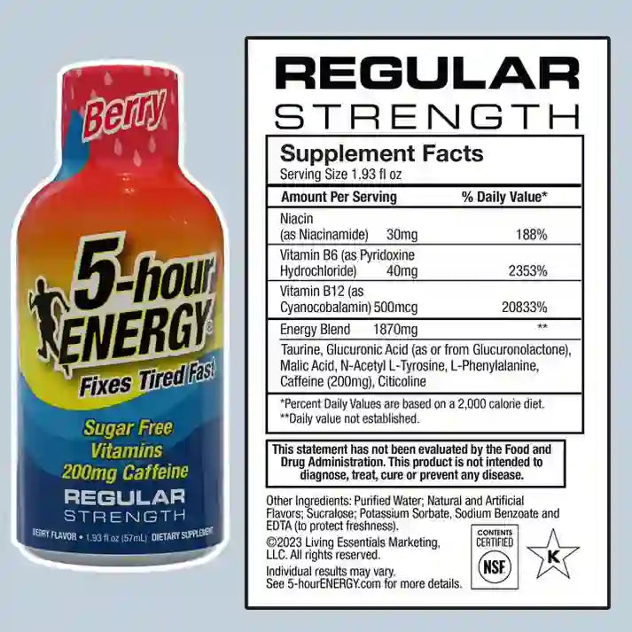 5-hour ENERGY® Shot – Classic Berry Flavor, Original Energy Boost