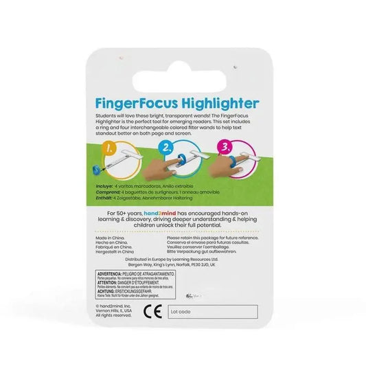 hand2mind FingerFocus Highlighter Guided Reading Strips Reading Pointers for Kids