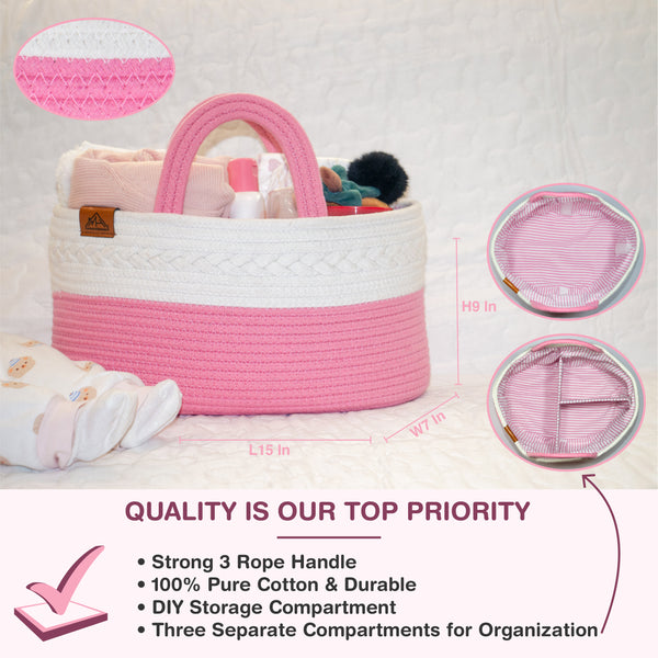 Mojoo House Diaper Caddy - PINK