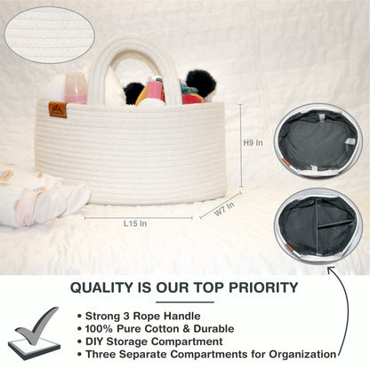 Mojoo House Diaper Caddy - White