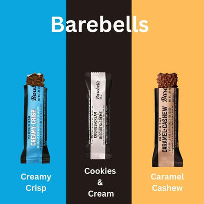 Barebells Protein Bars Variety Pack – Creamy Crisp, Cookies & Cream & Caramel Cashew (6-Pack)