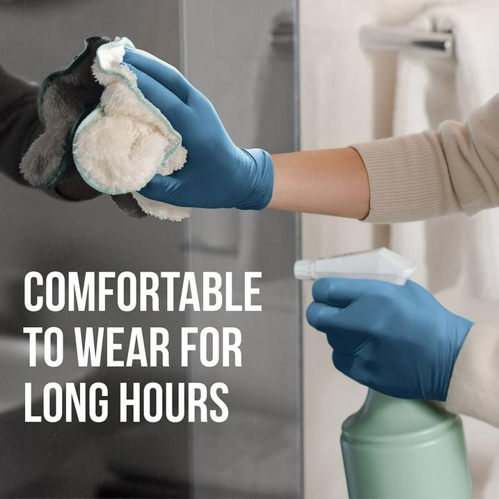 EQPT Blue Powder-Free Nitrile Gloves – 2 Packs, 150 Gloves per Pack, Latex-Free, Textured Grip