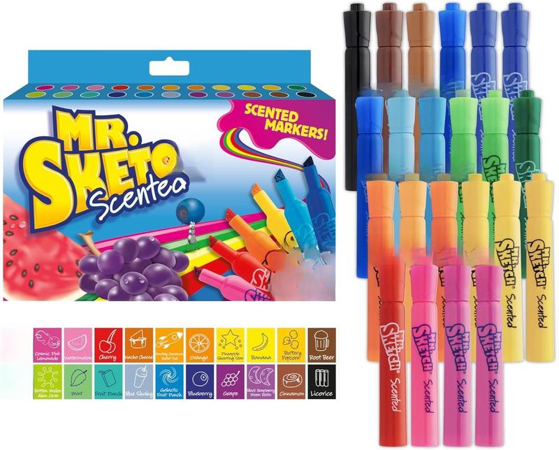 Mr. Sketch Scented Markers – 22 Vibrant Colors, Non-Toxic, Chisel Tip, Kids Art Supplies