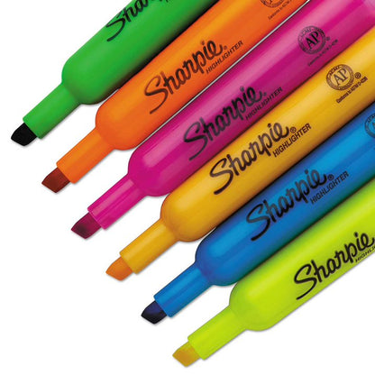 Sharpie Accent Tank Style Highlighter, Chisel Tip, Assorted Colors, 6 Count