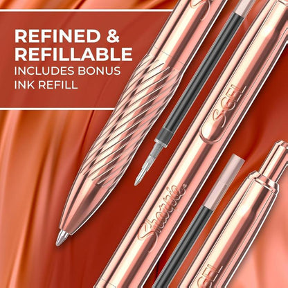 Sharpie S-Gel Gel Pen Copper Metal Body Medium Point 0.7mm Black Ink No Smear No Bleed Includes 1 Pen 1