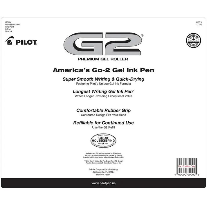 Pilot G2 Retractable Gel Pens – 16 Pack, 0.7mm Fine Tip, Black & Blue