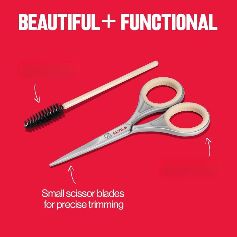 Revlon Designer Series Brow Set – Scissors & Spoolie Brush for Precise Brow Grooming