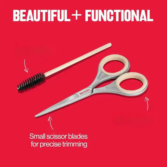 Revlon Designer Series Brow Set – Scissors & Spoolie Brush for Precise Brow Grooming