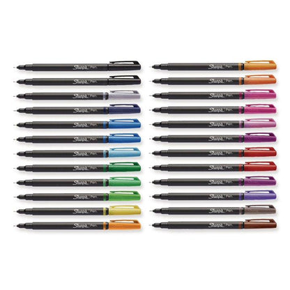 Sharpie Art Pen Fine Point 0.4 mm – 24 Assorted Colors, Quick-Drying Ink