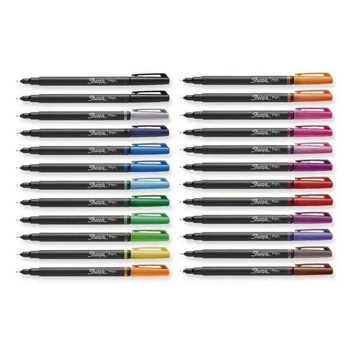 Sharpie Art Pen Fine Point 0.4 mm – 24 Assorted Colors, Quick-Drying Ink