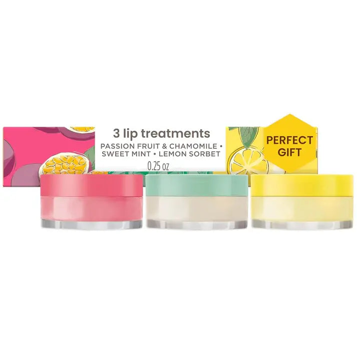 Burt's Bees Lip Mask Set- Passion Fruit & Chamomile, Sweet Mint & Lemon Sorbet