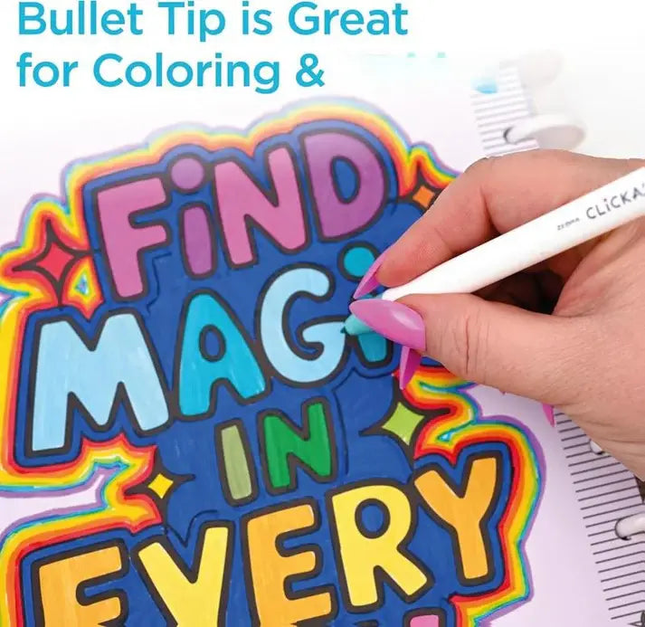 Zebra CLiCKART Retractable Felt Tip Pens (12-Pack) | Fine Point 0.6mm, Capless, Quick-Dry Ink