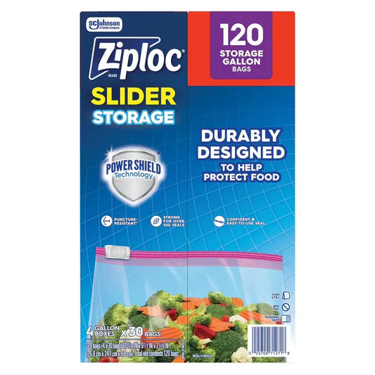 Ziploc Storage Slider Gallon Bags, 120 Count