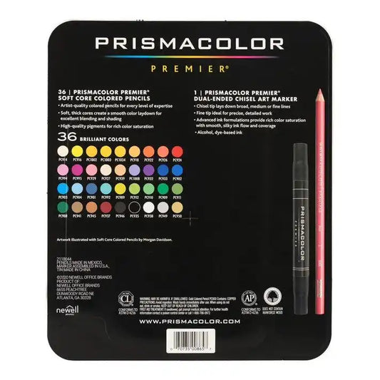 Prismacolor Premier Soft Core Colored Pencils – 37 Assorted Colors, Artist-Quality, Smooth and Blendable