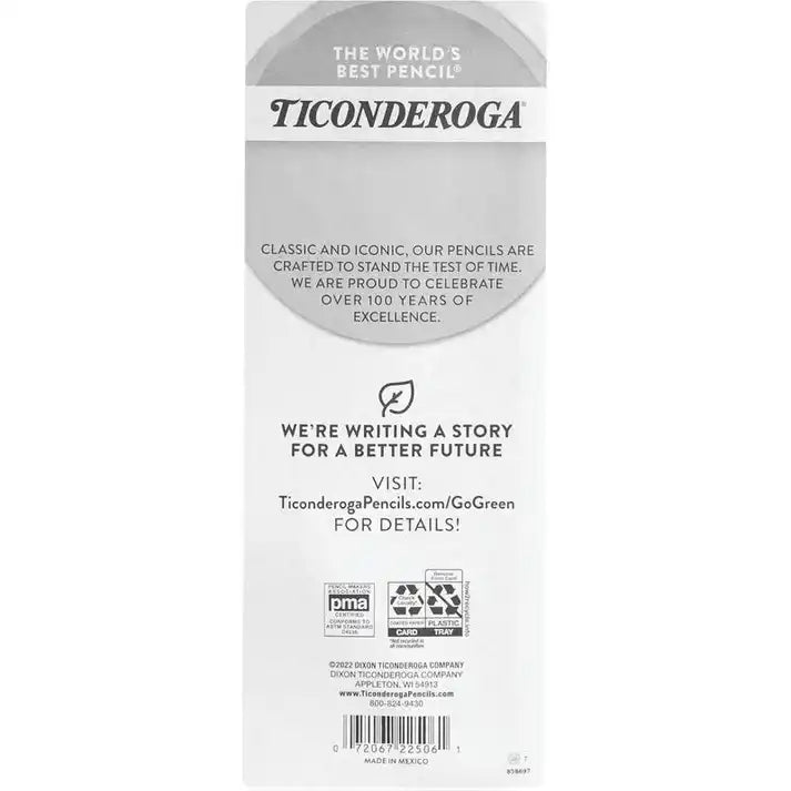 Dixon Ticonderoga Tri-Conderoga Pencils – 6-Pack Soft Grip #2 Pencils with Sharpener