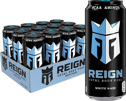 REIGN Total Body Fuel White Haze Energy Drink – Citrus Flavor (12 Pack)