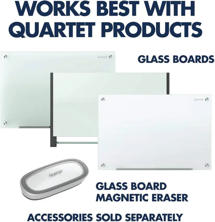 Quartet Glass Dry Erase Markers (8-Pack) | Bold Liquid Ink, Bullet Tip for Whiteboards & Glass Boards | Assorted Colors