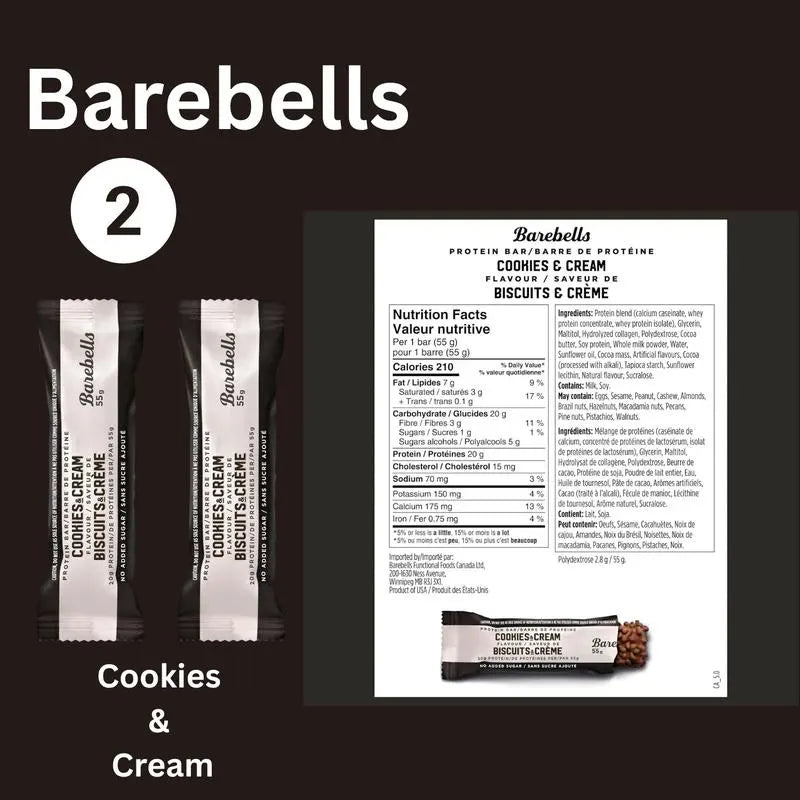 Barebells Protein Bars Variety Pack – Creamy Crisp, Cookies & Cream & Caramel Cashew (6-Pack)