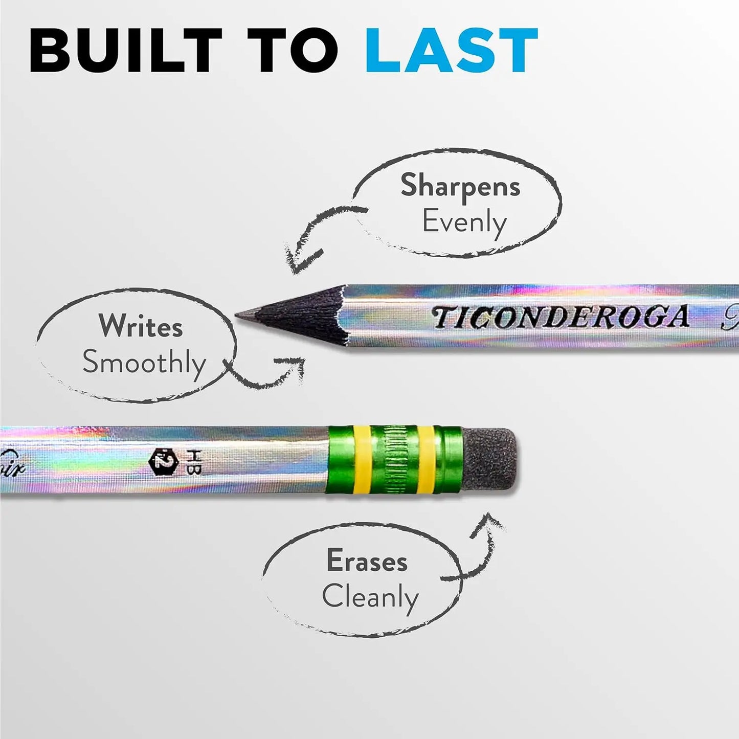 Ticonderoga Noir Black #2 Pencils – Holographic Wood-Cased Design