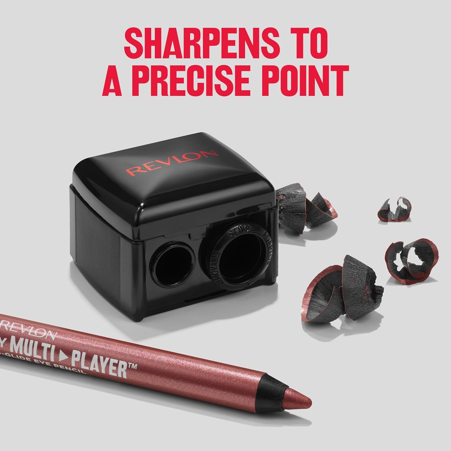 Revlon Universal Cosmetic Pencil Sharpener with Adaptor Ring – Dual Blade Makeup Sharpener for Lip, Eye & Brow Pencils