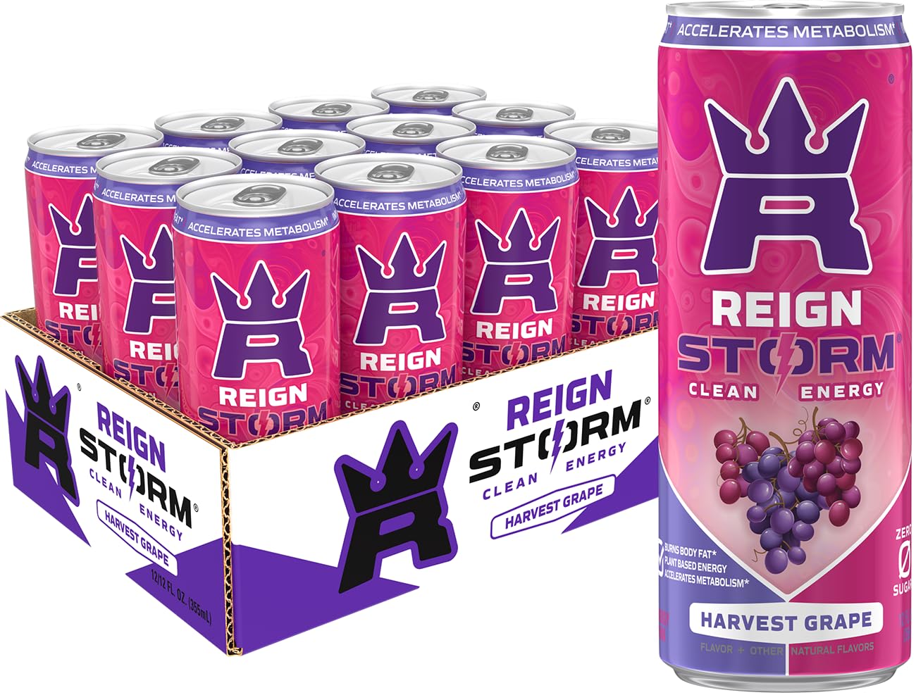 REIGN Storm Concord Grape Energy Drink – 12 Pack
