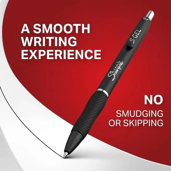 Sharpie S-Gel Pens, Medium Point (0.7mm), Black Ink, 4 Count