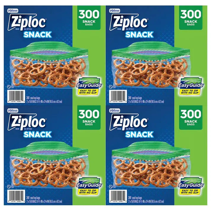 Ziploc Grip ’n Seal Top Snack Bags, 300 Count
