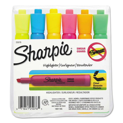 Sharpie Accent Tank Style Highlighter, Chisel Tip, Assorted Colors, 6 Count